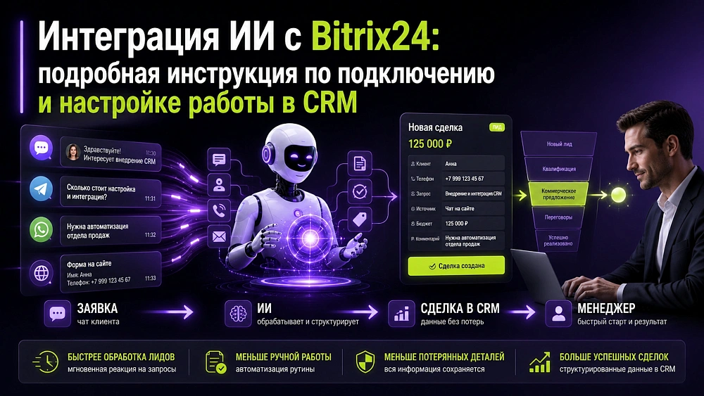 Как подключить ИИ к Bitrix24 и настроить работу в CRM