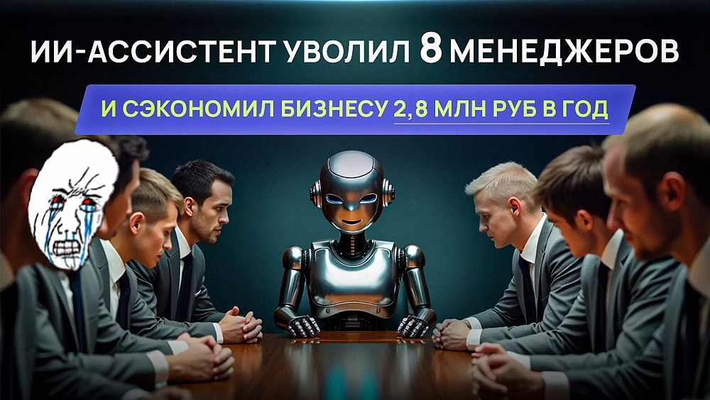 ИИ-ассистент уволил 8 менеджеров и сэкономил бизнесу 2,8 млн руб в год