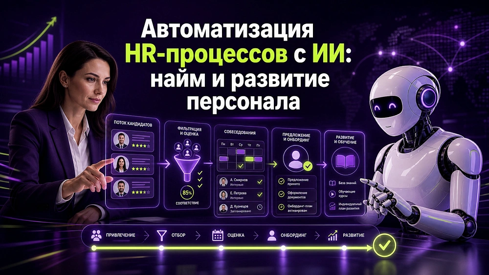 Автоматизация HR-процессов с ИИ: найм и развитие персонала