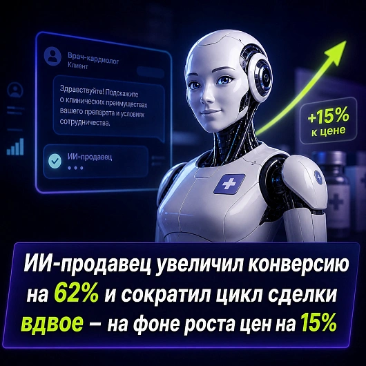 ИИ-продавец увеличил конверсию на 62% и сократил цикл сделки вдвое – на фоне роста цен на 15%