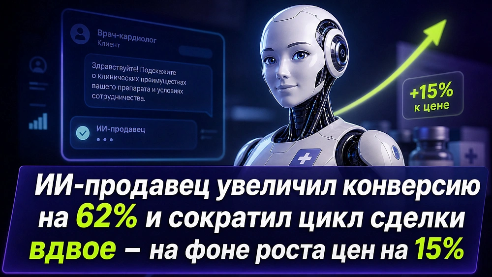 ИИ-продавец увеличил конверсию на 62% и сократил цикл сделки вдвое – на фоне роста цен на 15%