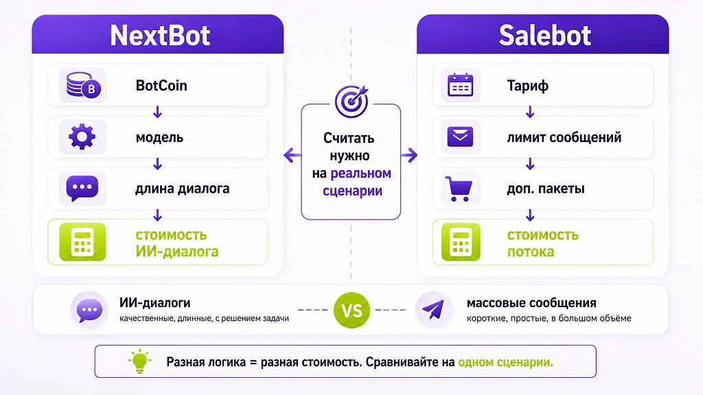 NextBot vs Salebot: честное сравнение в 2026
